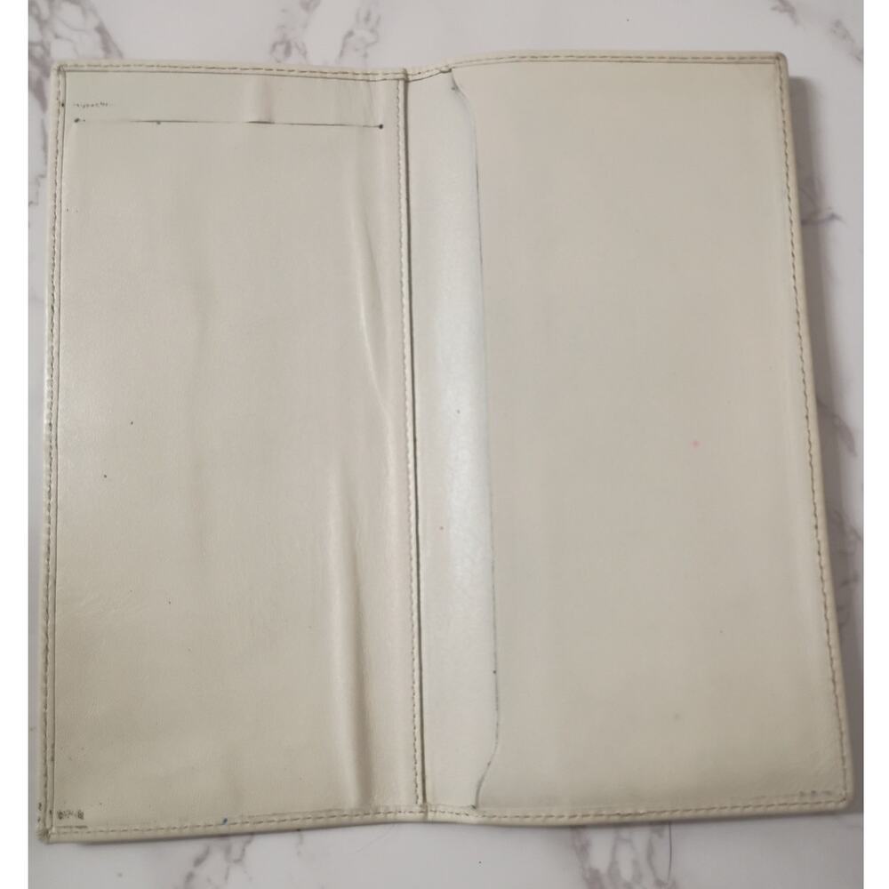 BALLY Vintage Beige/Cream Logo Monogram Leather Wallet w/ Checkbook Holder - EUC - Picture 7 of 10